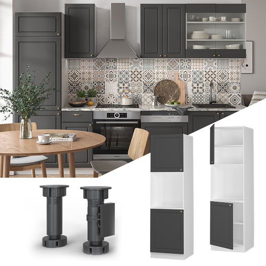 Vicco Mobile per forno da incasso Landhaus antrazit-oro 60 cm aperto