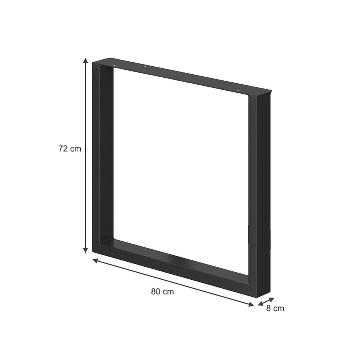 Vicco Gambe per tavolo Nero 80 x 72 cm Quadrato