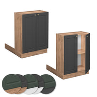 Vicco Isola cucina Antracite-oro 60 cm senza piano di lavoro