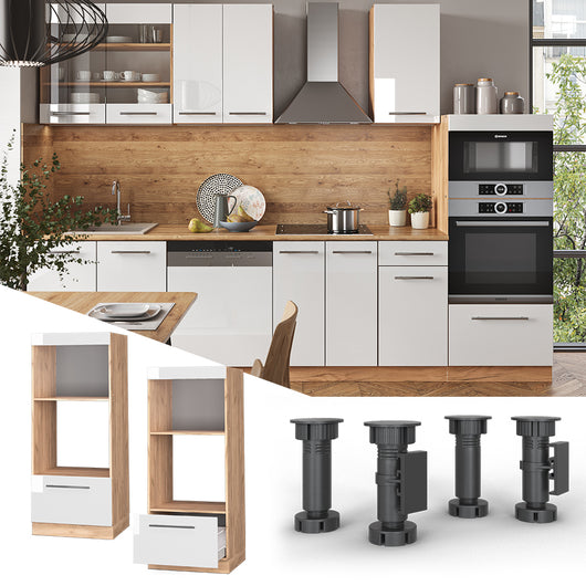 Vicco Set mobili bagno Bianco lucido 60 cm aperto