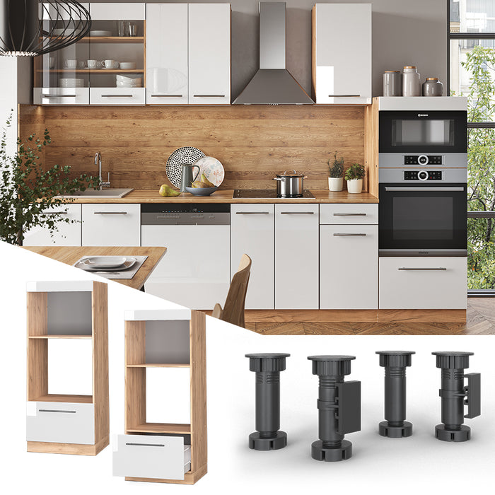 Vicco Set mobili bagno Bianco lucido 60 cm aperto