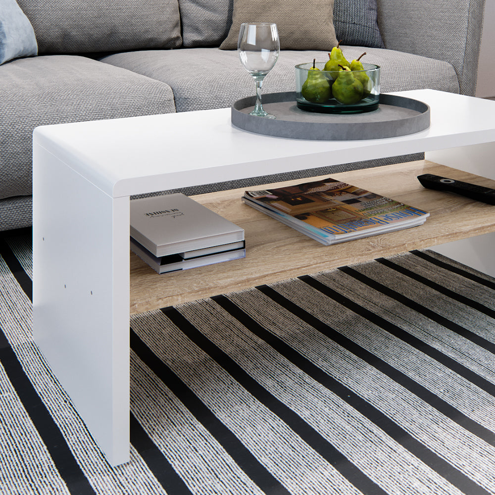 Vicco Tavolino da salotto Bianco/Sonoma 99.6 x 39.8 cm