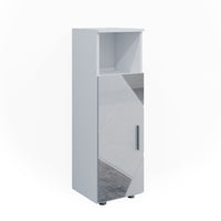 Vicco Mobiletto bagno Bianco lucido con inserti 30 x 95 cm
