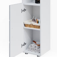 Vicco Mobiletto bagno Bianco lucido con inserti 30 x 95 cm