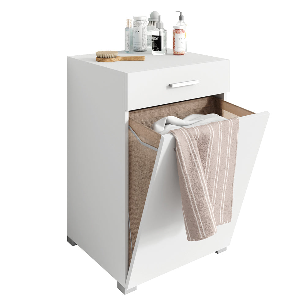 Vicco Armadietto da bagno con portabiancheria Bianco 50 x 78.5 cm