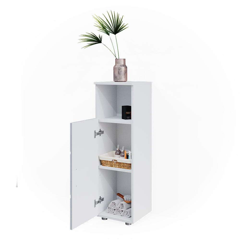 Vicco Mobiletto bagno Bianco lucido con inserti 30 x 95 cm