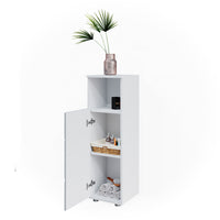 Vicco Mobiletto bagno Bianco lucido con inserti 30 x 95 cm