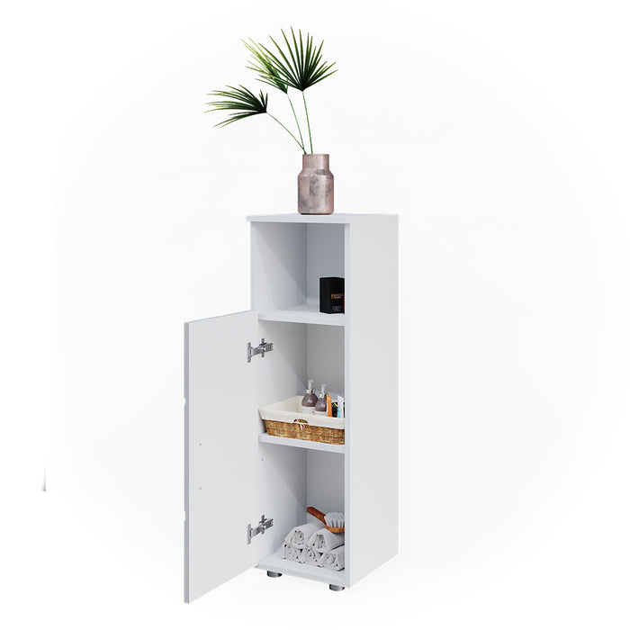 Vicco Mobiletto bagno Bianco lucido con inserti 30 x 95 cm