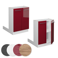 Vicco Isola cucina Rosso bordeaux lucido 60 cm senza piano di lavoro