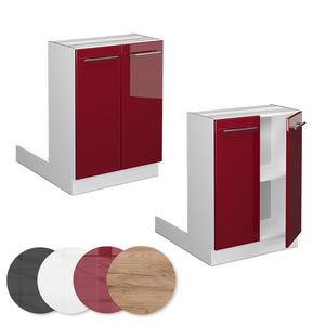 Vicco Isola cucina Rosso bordeaux lucido 60 cm senza piano di lavoro