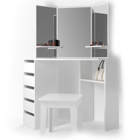 Vicco Tavolo da trucco ad angolo Bianco 110 cm