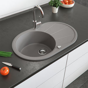 Bergström Lavello Calcestruzzo 78 x 50 cm Rotondo con posto per asciugare