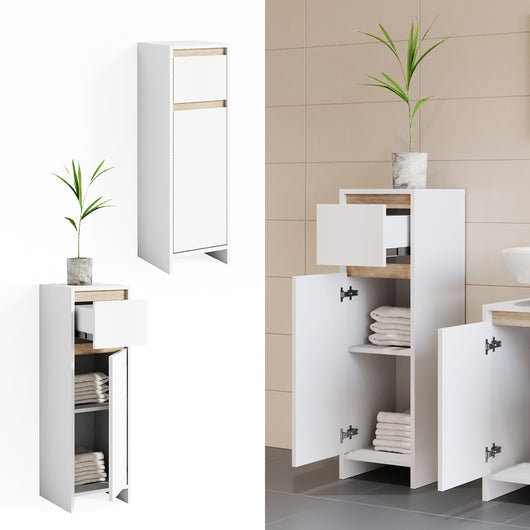 Vicco Mobiletto bagno Bianco/Sonoma 30 x 95 cm