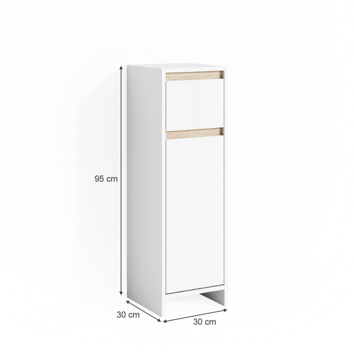 Vicco Mobiletto bagno Bianco/Sonoma 30 x 95 cm
