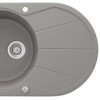 Bergström Lavello Calcestruzzo 78 x 50 cm Rotondo con posto per asciugare