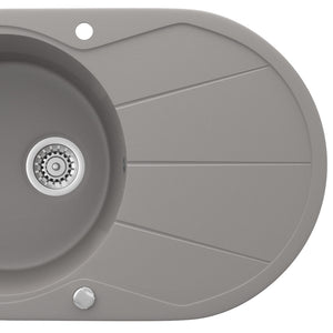 Bergström Lavello Calcestruzzo 78 x 50 cm Rotondo con posto per asciugare