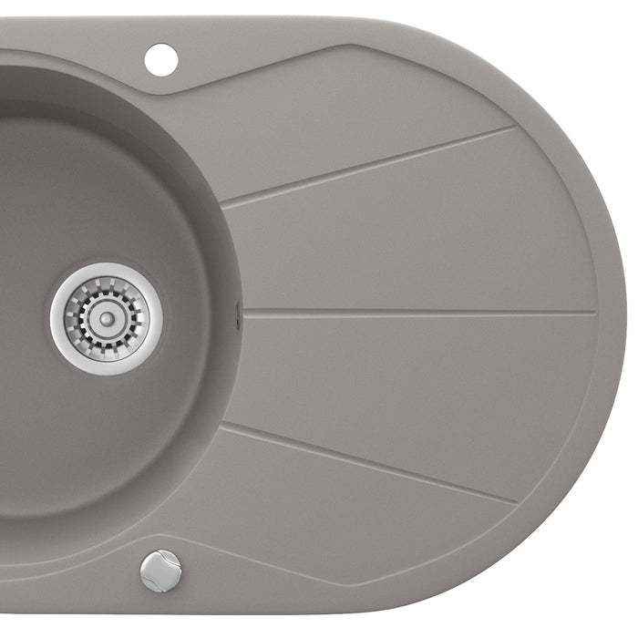 Bergström Lavello Calcestruzzo 78 x 50 cm Rotondo con posto per asciugare