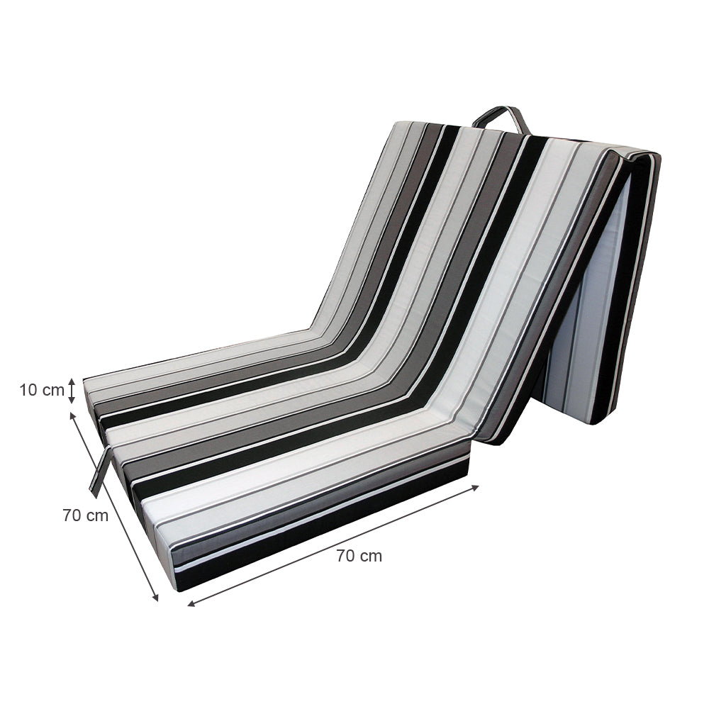 Vitalispa Materasso pieghevole Nero 190 x 70 cm