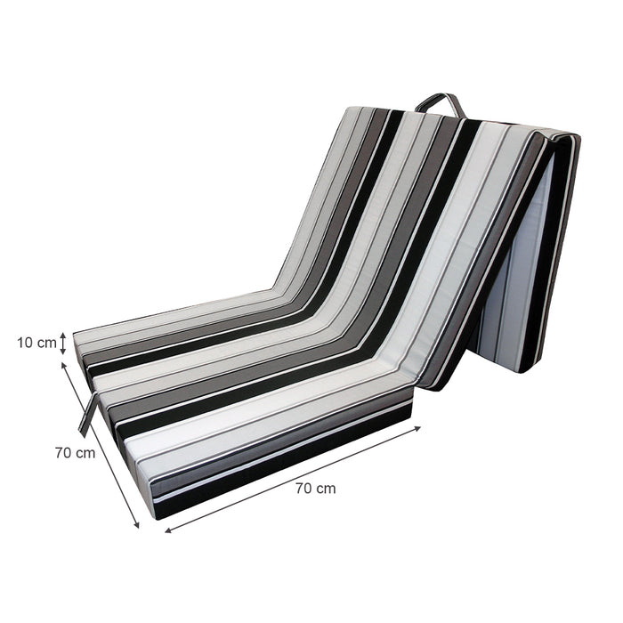 Vitalispa Materasso pieghevole Nero 190 x 70 cm