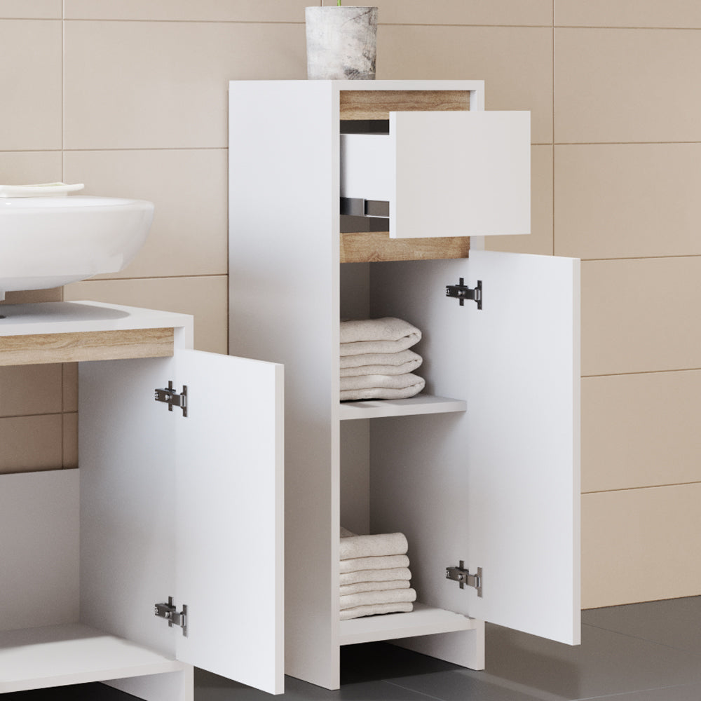 Vicco Mobiletto bagno Bianco/Sonoma 30 x 95 cm