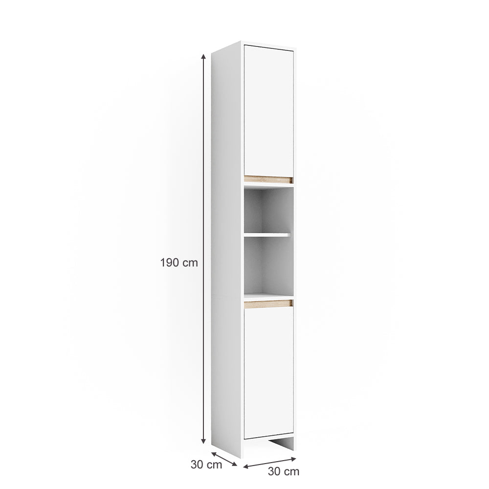 Vicco Mobile bagno alto Bianco/Sonoma 30 x 190 cm