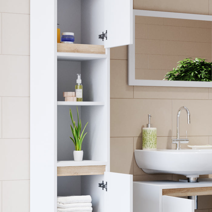 Vicco Mobile bagno alto Bianco/Sonoma 30 x 190 cm