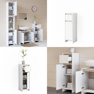 Vicco Mobiletto bagno Bianco/Sonoma 30 x 95 cm