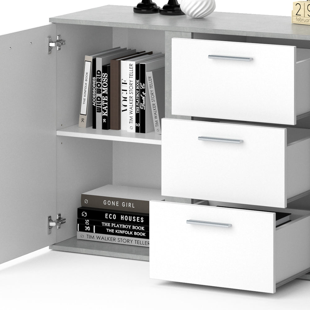 Vicco Cassettiera per camera da letto Calcestruzzo 40 x 80 cm con cassetti