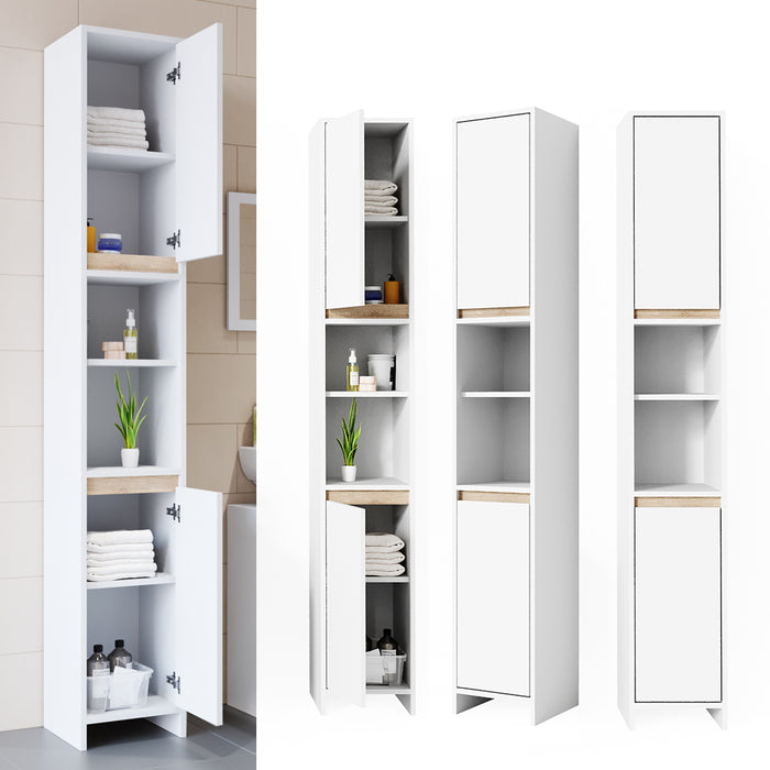 Vicco Mobile bagno alto Bianco/Sonoma 30 x 190 cm
