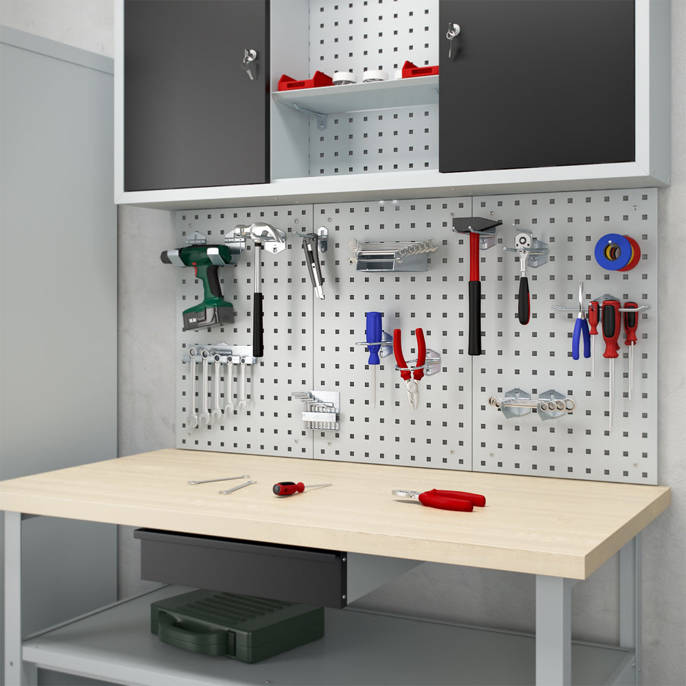 Vicco Parete perforata Grigio 144 x 57 cm