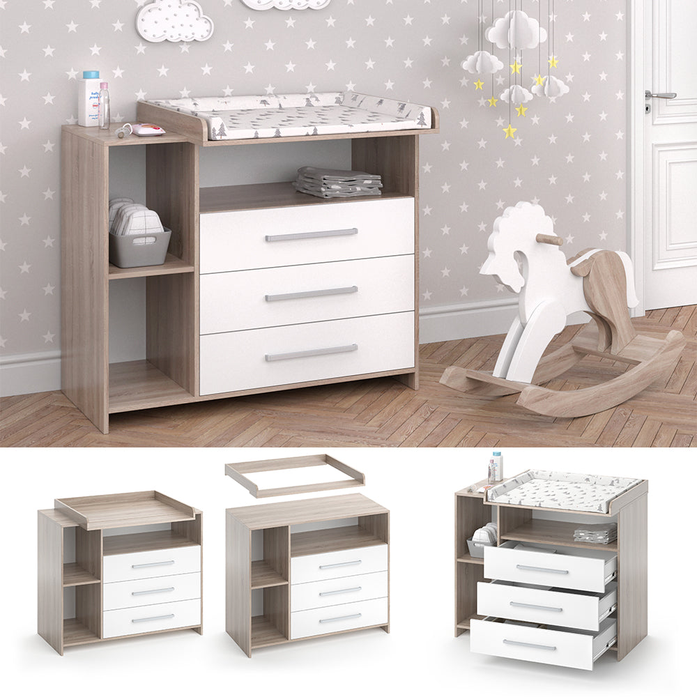 Vicco Fasciatoio Bianco/Sonoma 113 x 100 cm