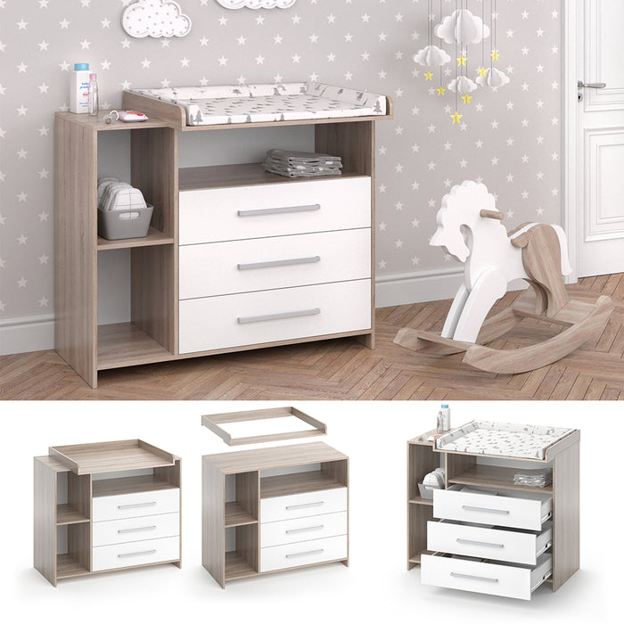 Vicco Fasciatoio Bianco/Sonoma 113 x 100 cm