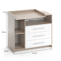 Vicco Fasciatoio Bianco/Sonoma 113 x 100 cm