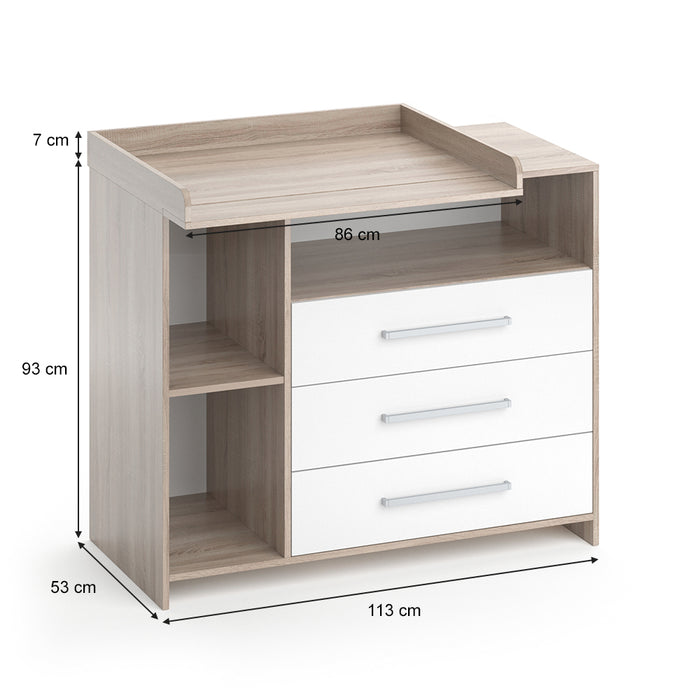 Vicco Fasciatoio Bianco/Sonoma 113 x 100 cm