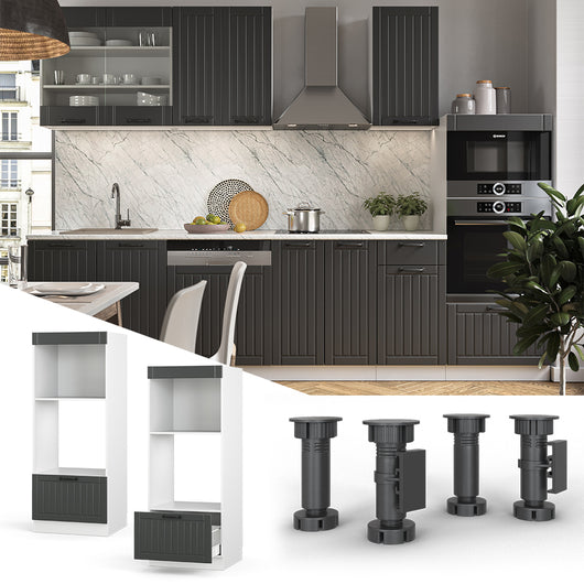 Vicco Set mobili bagno Antracite casa di campagna 60 cm aperto