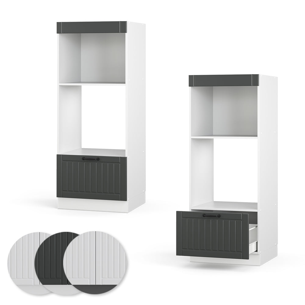 Vicco Set mobili bagno Antracite casa di campagna 60 cm aperto