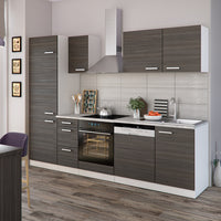 Vicco Cucina componibile Grigio prezioso/bianco 270 cm senza piano di lavoro