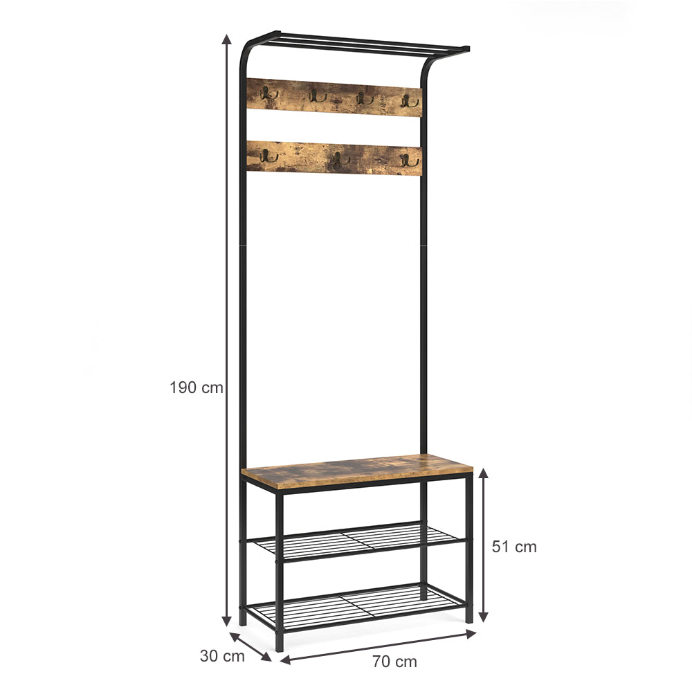 Vicco Armadio da ingresso Legno antico 70 x 190 cm
