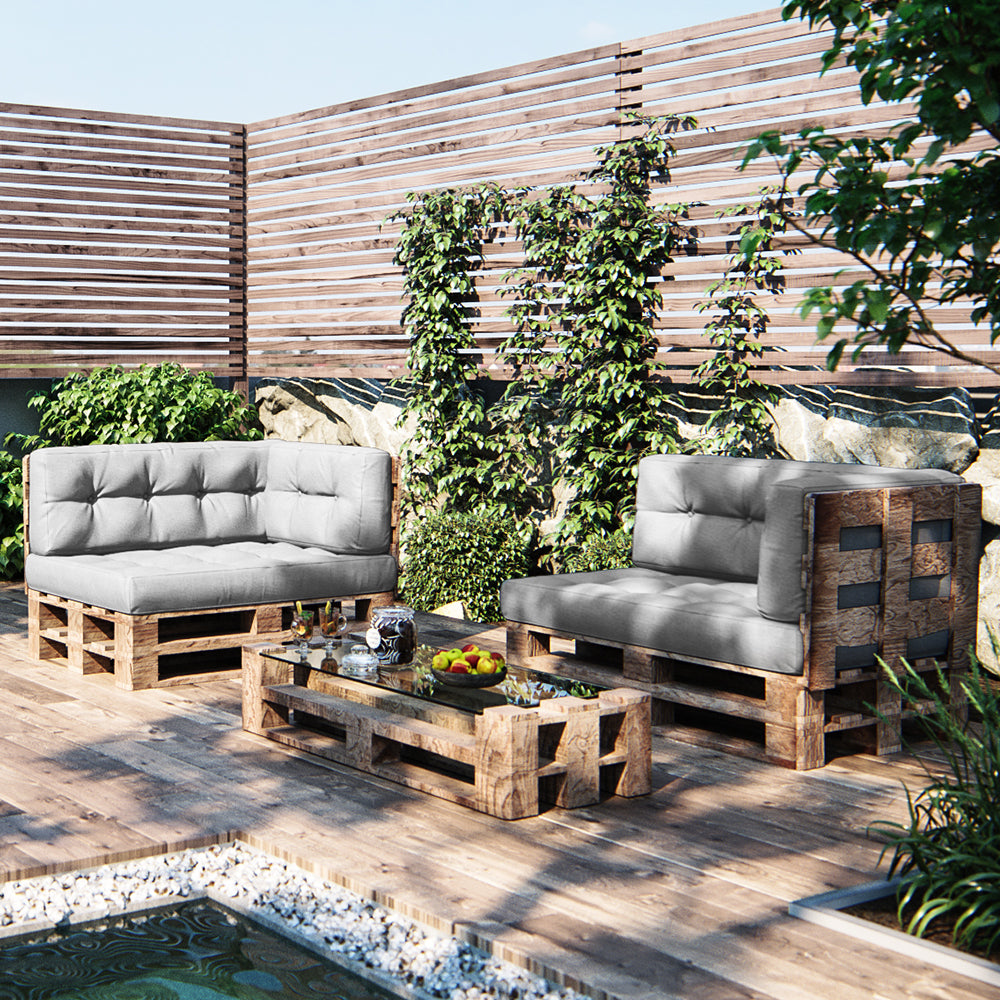 Vicco Set di cuscini per pallet Grigio 2 parti