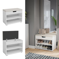 Vicco Panca scarpiera da ingresso Bianco 60 x 45 cm