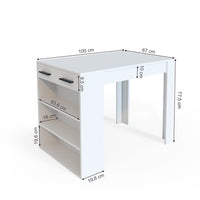 Vicco Tavolo da pranzo Bianco 67 x 100 cm