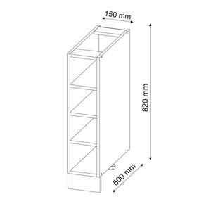 Vicco Scaffale da cucina Antracite 15 cm senza piano di lavoro