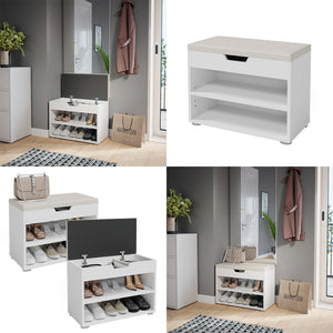 Vicco Panca scarpiera da ingresso Bianco 60 x 45 cm