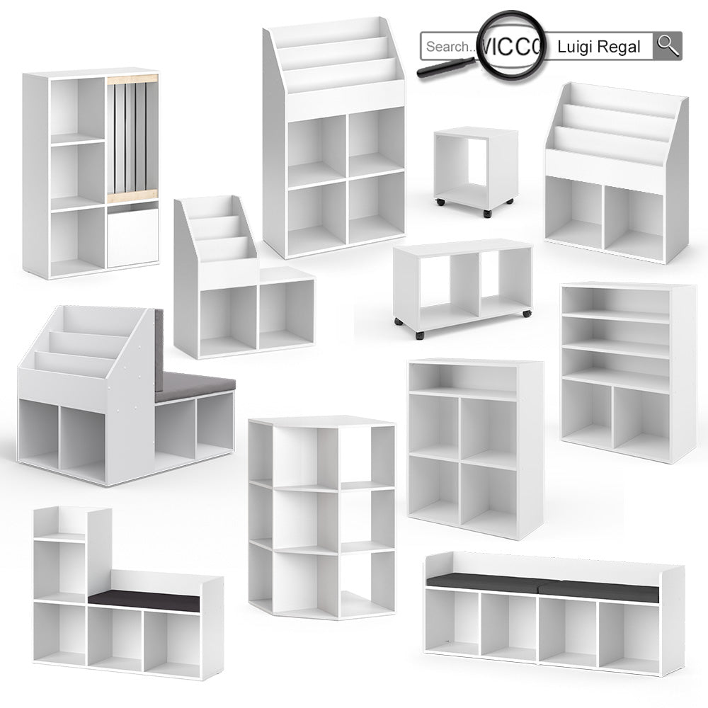 Vicco Scaffale per bambini Bianco 142.4 x 53.4 cm Senza box pieghevole