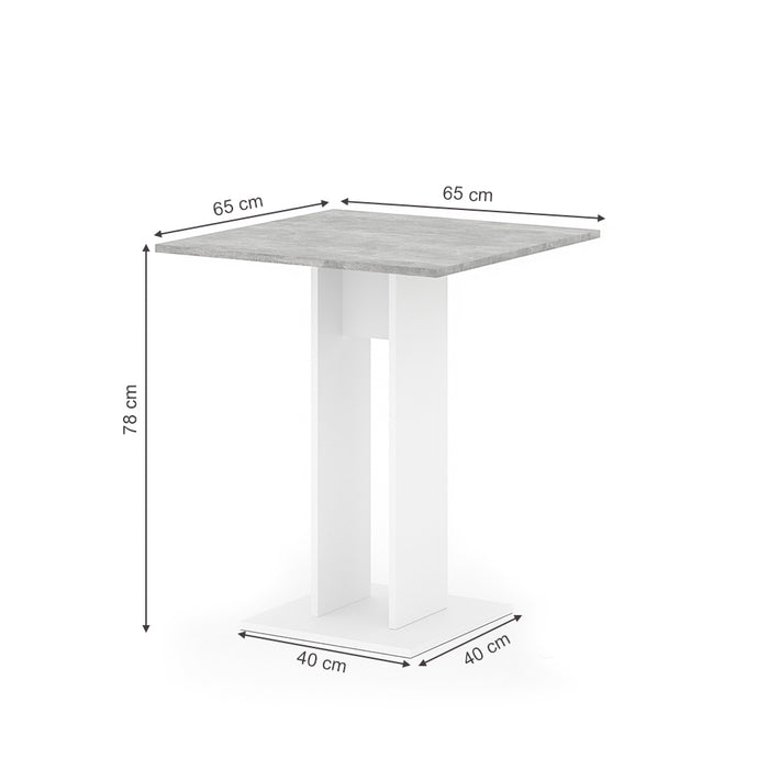 Vicco Tavolo da pranzo Calcestruzzo 65 x 65 cm
