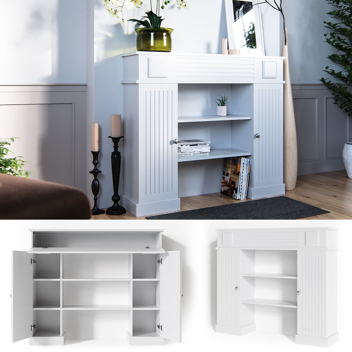 Vicco Cornice per caminetto Bianco 119.5 x 103 cm