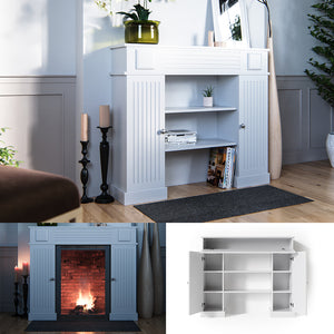 Vicco Cornice per caminetto Bianco 119.5 x 103 cm