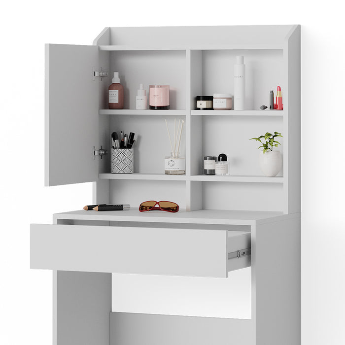 Comodino Vicco bianco, con specchio, 70 cm