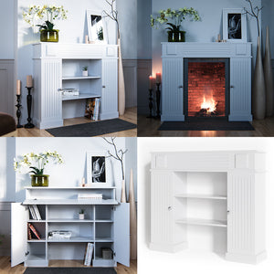 Vicco Cornice per caminetto Bianco 119.5 x 103 cm