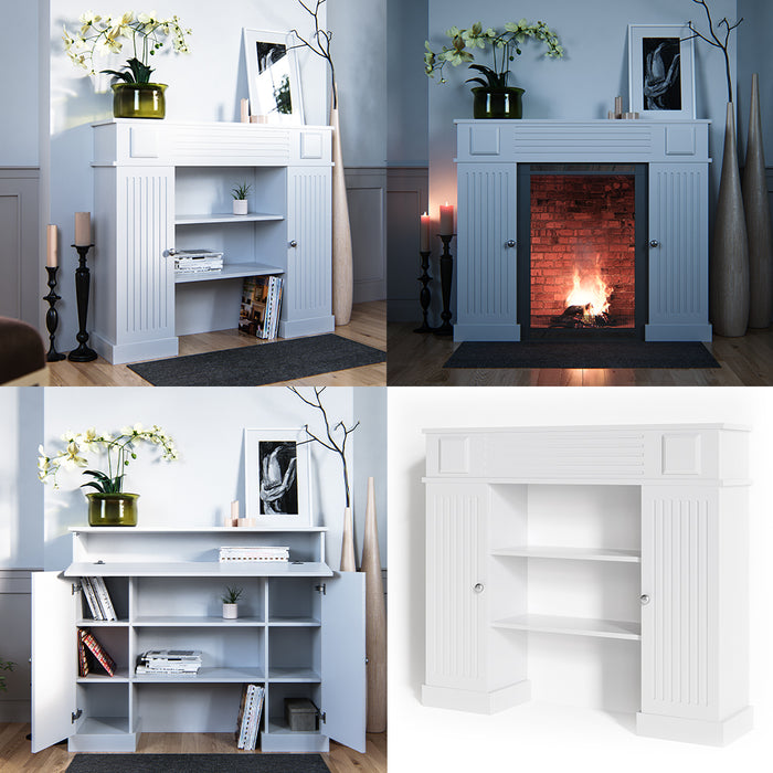 Vicco Cornice per caminetto Bianco 119.5 x 103 cm